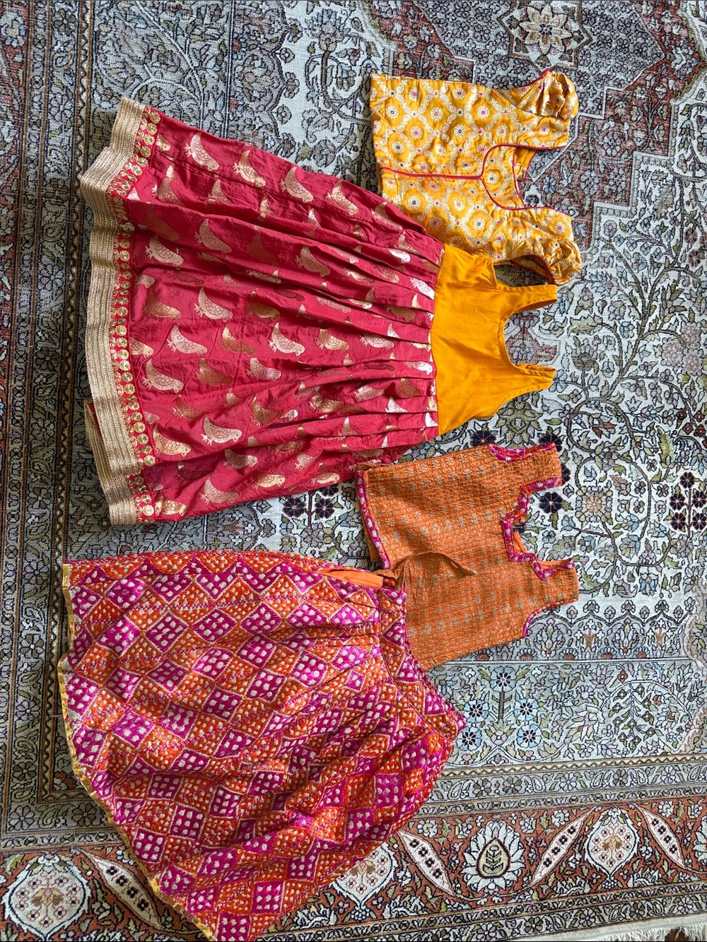 Colorful Indian Lehenga Set - Pink, Yellow, Orange Mix girls 2t🧡⭐️💛🌸